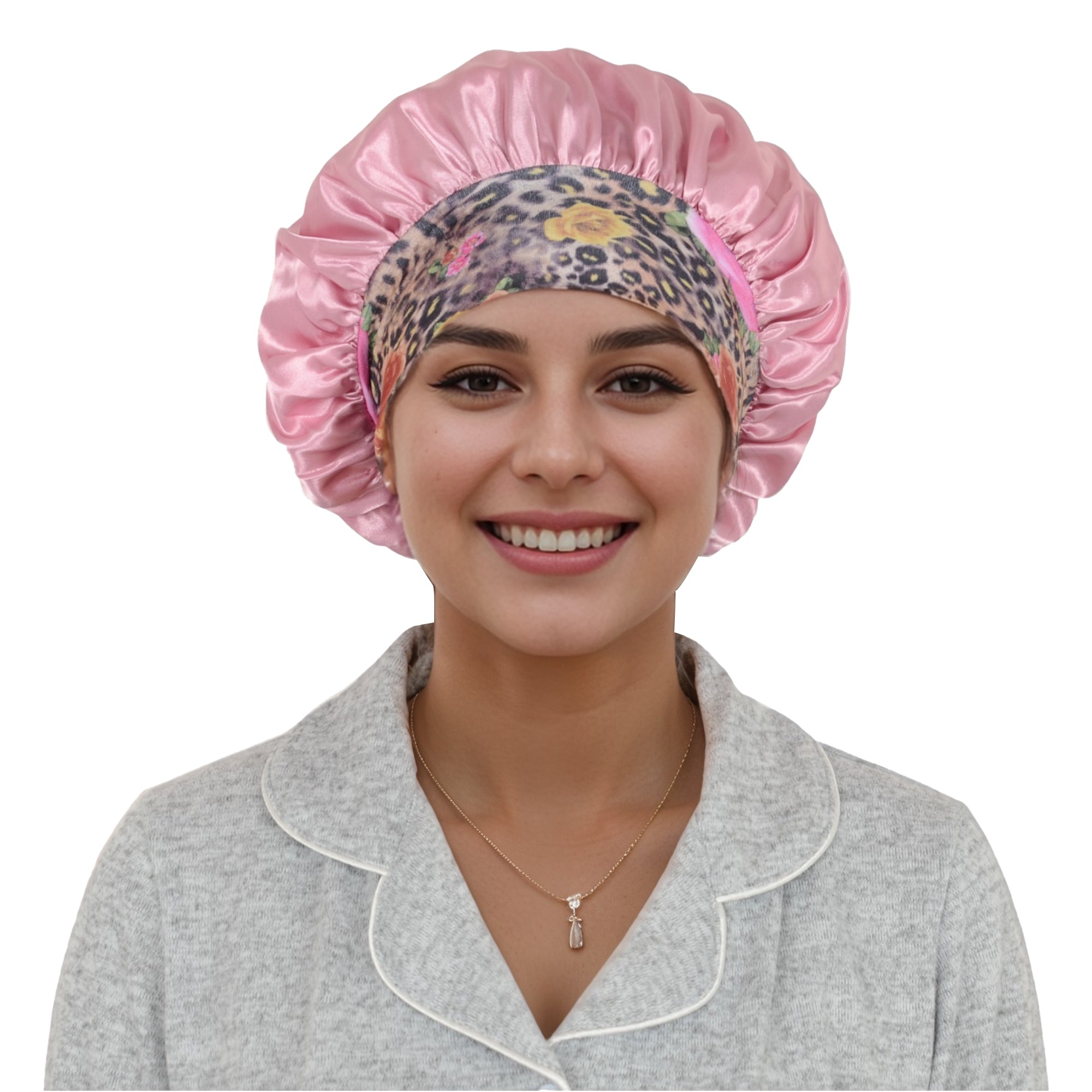 Anna-Kaci Women Silk Bonnet for Sleeping Satin Hair Bonnet with Floral Elastic Band for Hair Protection