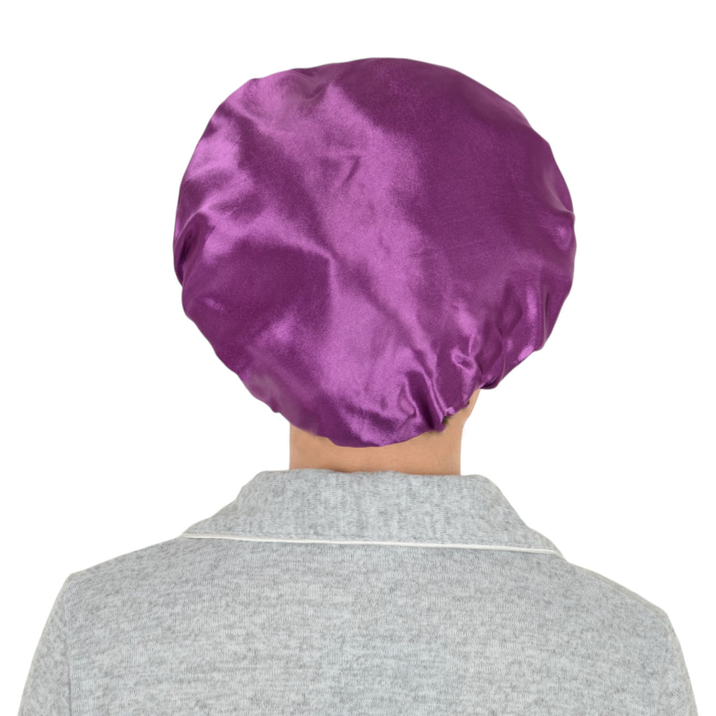 Anna-Kaci Women Silk Bonnet for Sleeping Satin Hair Bonnet with Floral Elastic Band for Hair Protection