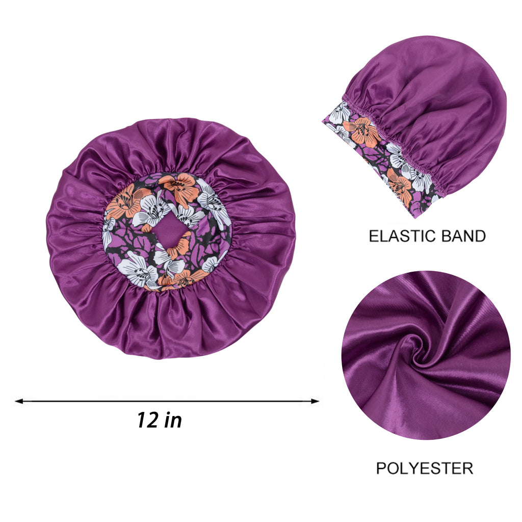Anna-Kaci Women Silk Bonnet for Sleeping Satin Hair Bonnet with Floral Elastic Band for Hair Protection