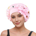 Anna-Kaci Women Silk Bonnet for Sleeping Satin Hair Bonnet with Butterfly Print and Adjustable Tie Band