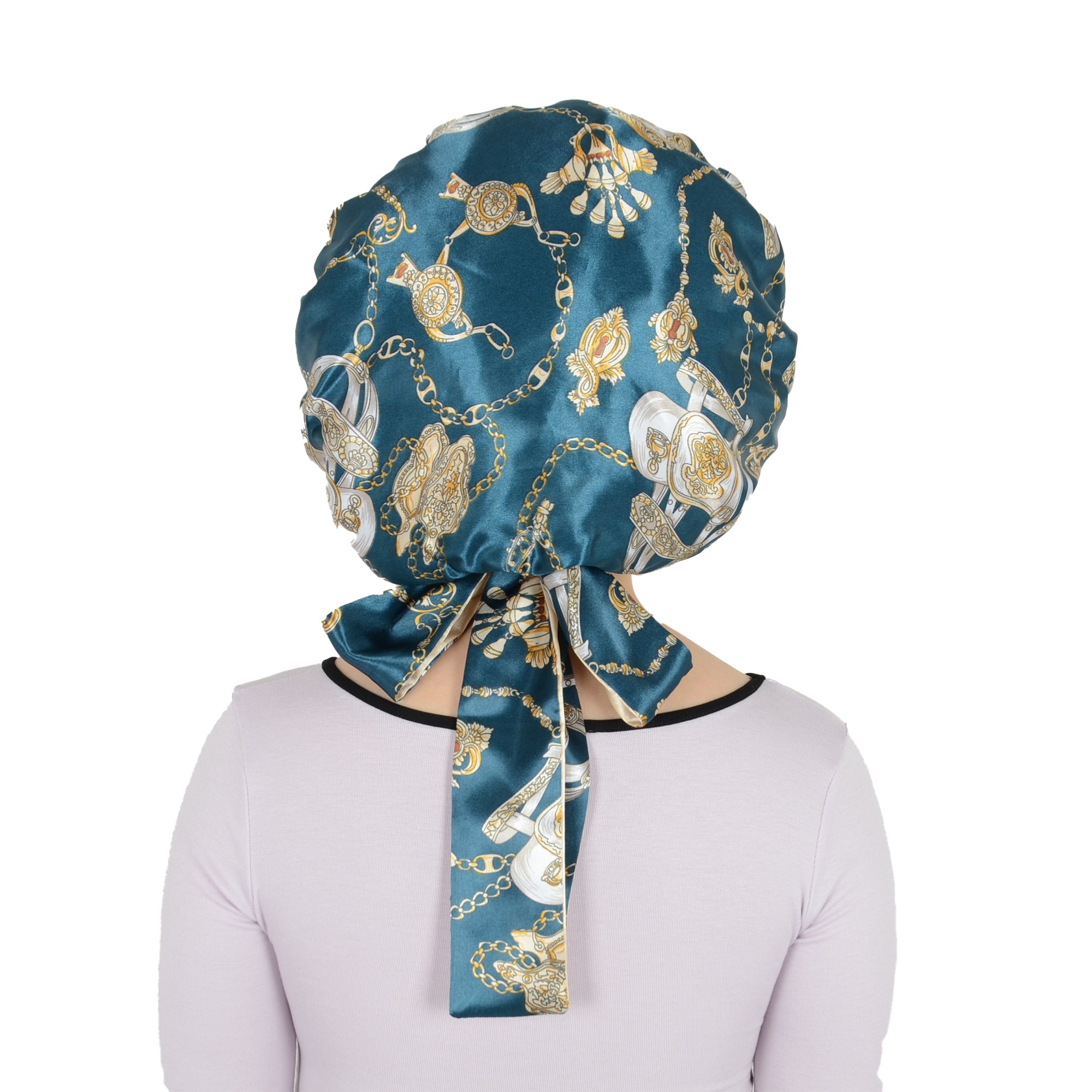 Anna-Kaci Women Silk Bonnet for Sleeping Satin Hair Bonnet with Floral Print and Long Tie Band