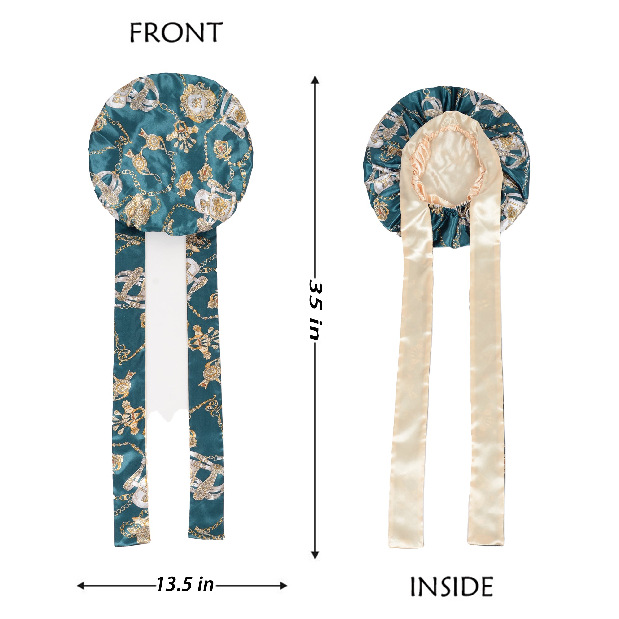 Anna-Kaci Women Silk Bonnet for Sleeping Satin Hair Bonnet with Floral Print and Long Tie Band