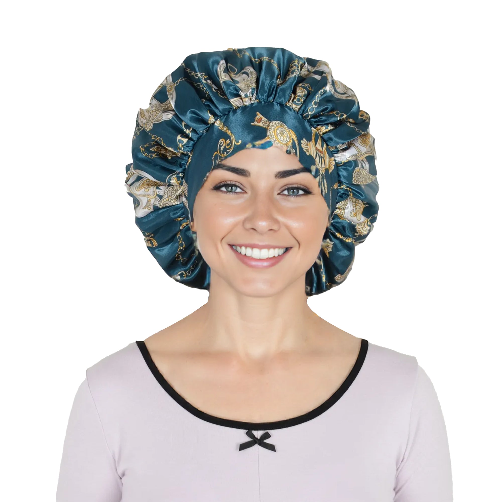 Anna-Kaci Women Silk Bonnet for Sleeping Satin Hair Bonnet with Floral Print and Long Tie Band