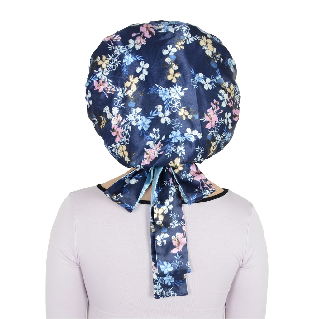 Anna-Kaci Women Silk Bonnet for Sleeping Satin Hair Bonnet with Floral Print and Long Tie Band