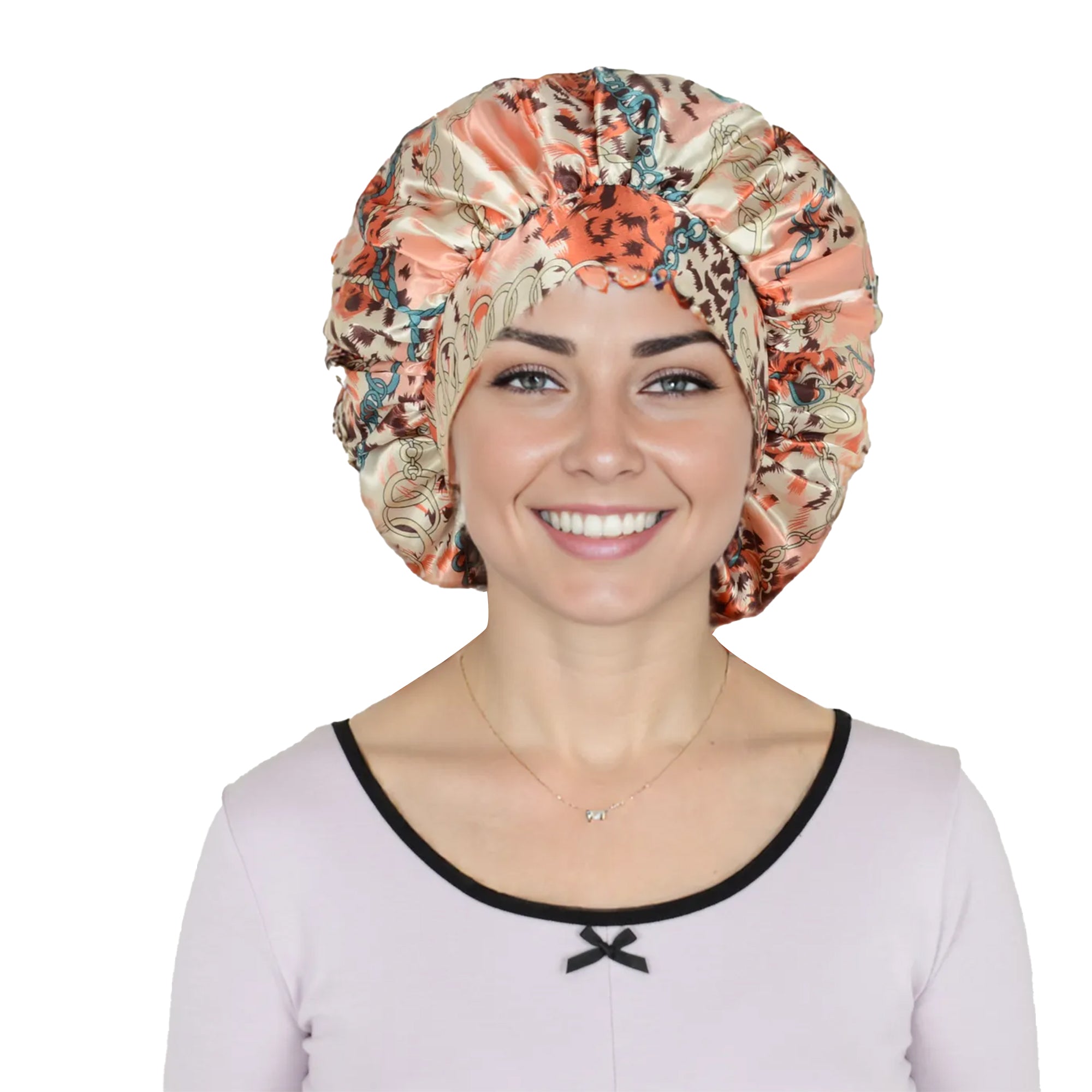Anna-Kaci Women Silk Bonnet for Sleeping Satin Hair Bonnet with Floral Print and Long Tie Band