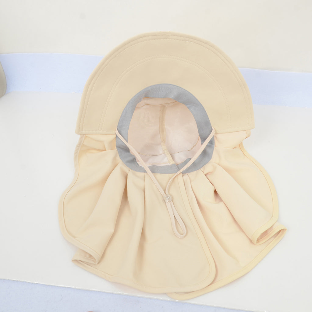 Anna-Kaci Womens Wide Brim Sun Hat UV Protection Flap Design with Back Bow Detail and Adjustable Chin Strap