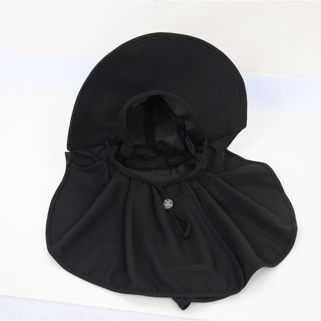 Anna-Kaci Womens Wide Brim Sun Hat UV Protection Flap Design with Back Bow Detail and Adjustable Chin Strap