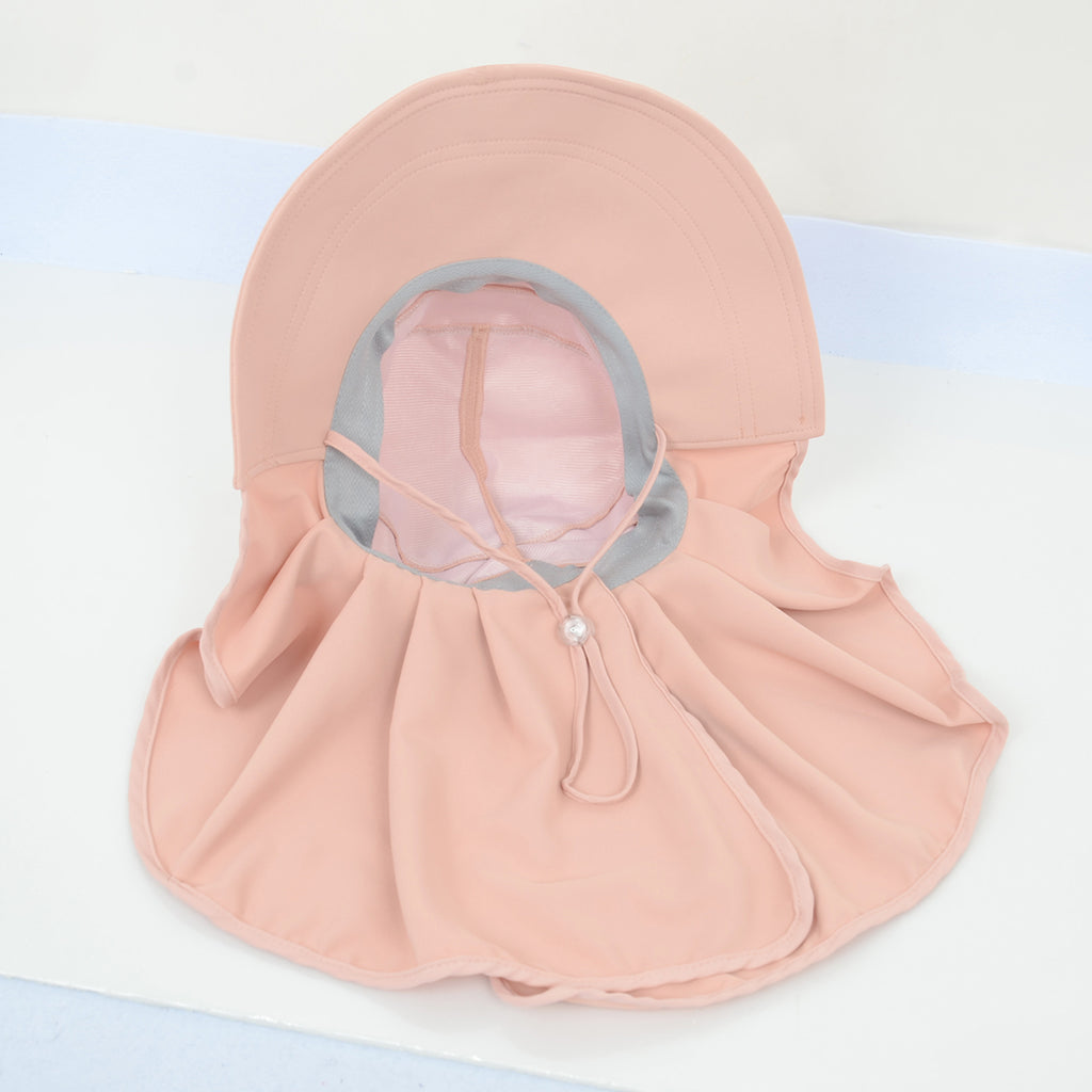 Anna-Kaci Womens Wide Brim Sun Hat UV Protection Flap Design with Back Bow Detail and Adjustable Chin Strap