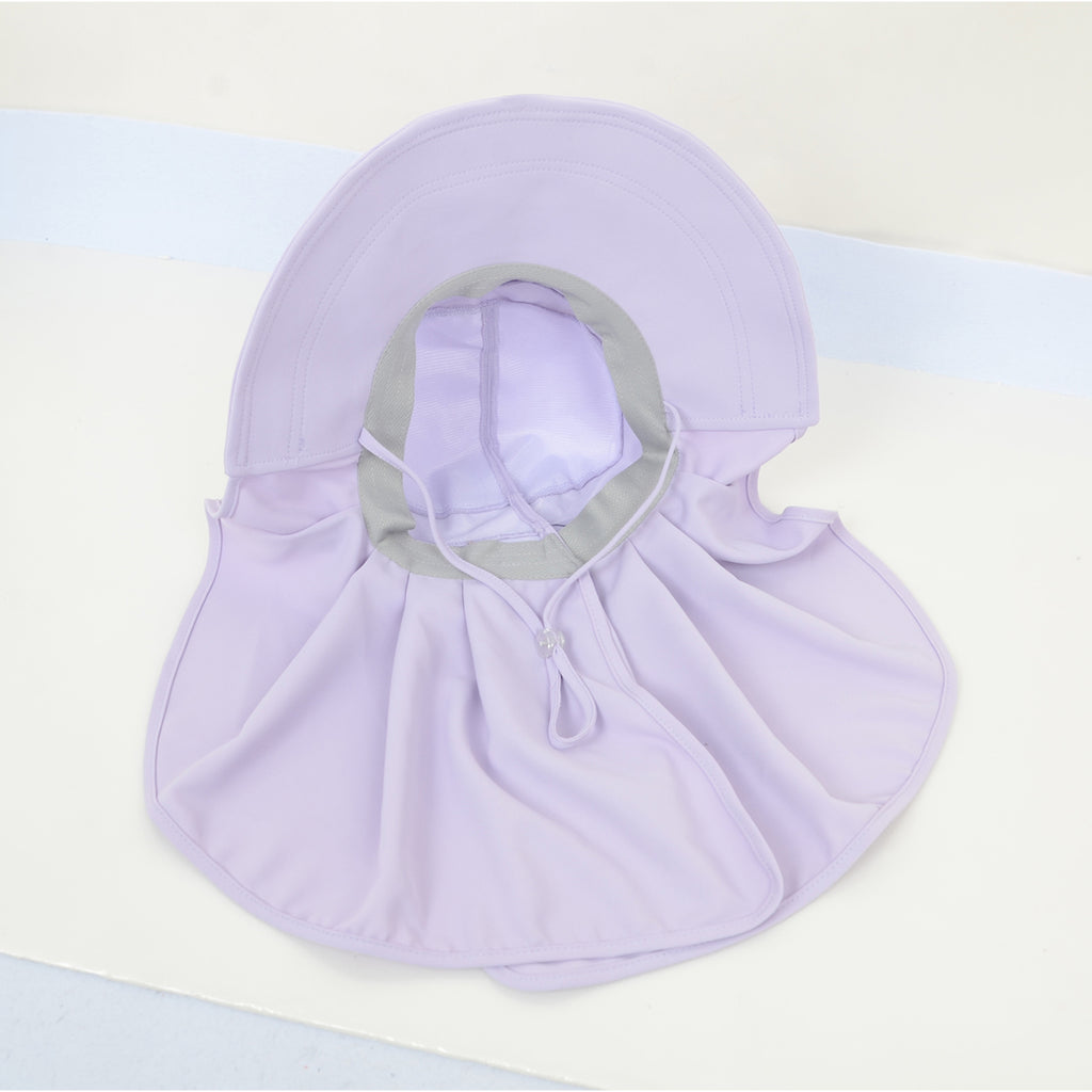 Anna-Kaci Womens Wide Brim Sun Hat UV Protection Flap Design with Back Bow Detail and Adjustable Chin Strap