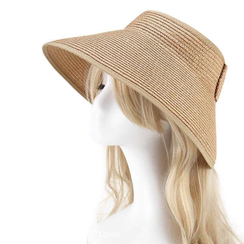 Anna-Kaci Women's Wide Brim Visor Hat with Bow Detail Adjustable Velcro Closure for Beach or Outdoor Protection