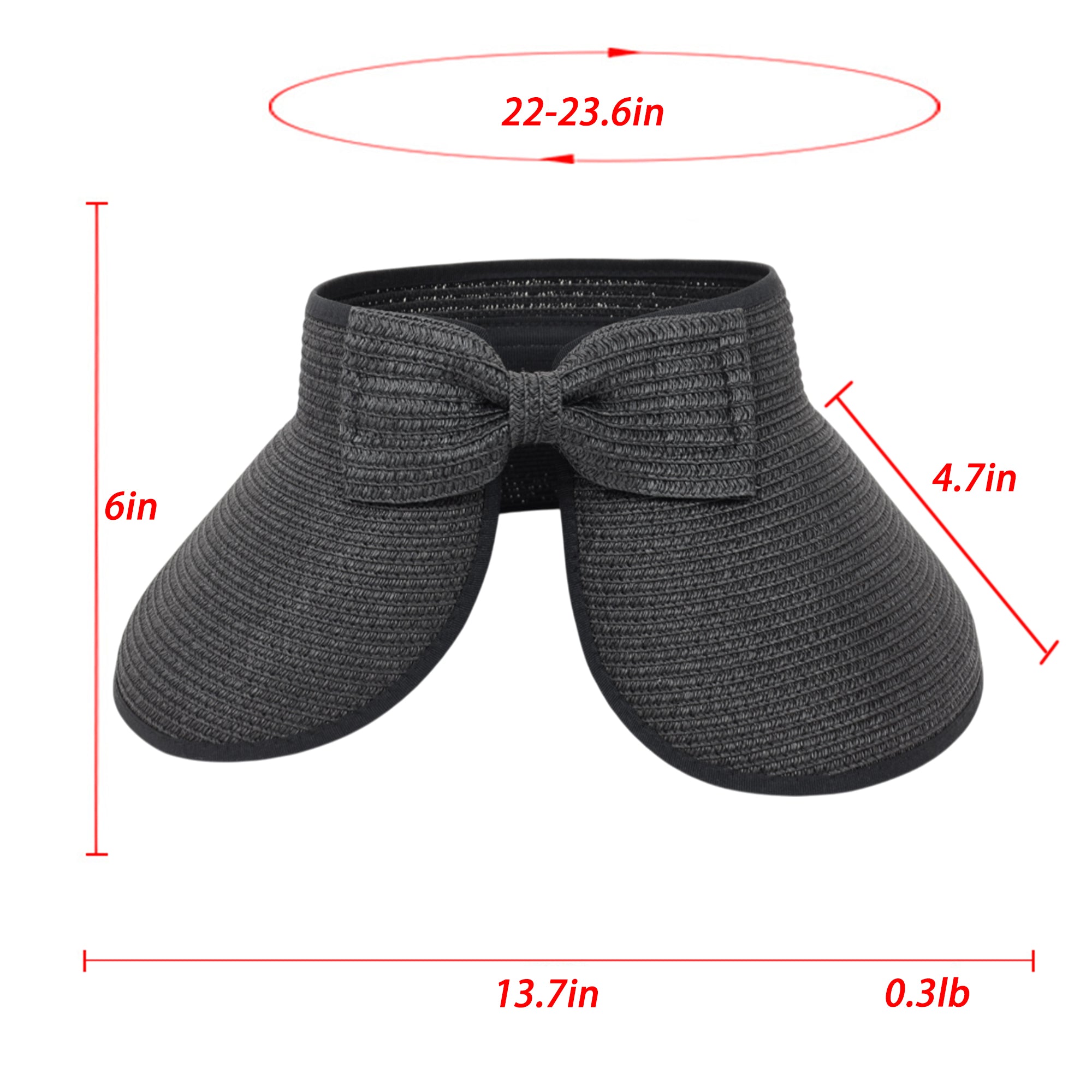 Anna-Kaci Women's Wide Brim Visor Hat with Bow Detail Adjustable Velcro Closure for Beach or Outdoor Protection
