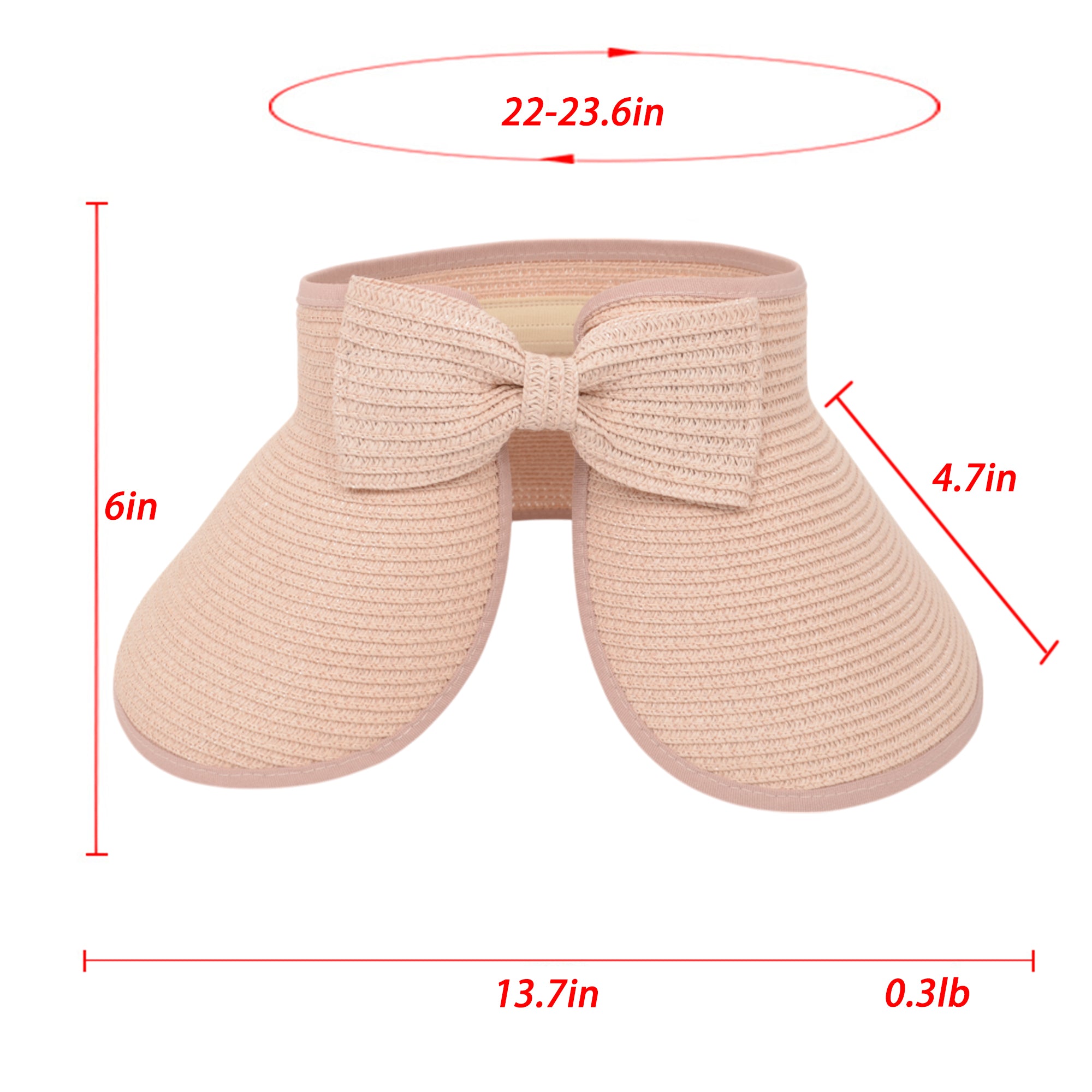 Anna-Kaci Women's Wide Brim Visor Hat with Bow Detail Adjustable Velcro Closure for Beach or Outdoor Protection