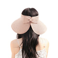 Women's Wide Brim Visor Hat with Bow Detail Adjustable Velcro Closure for Beach or Outdoor Protection