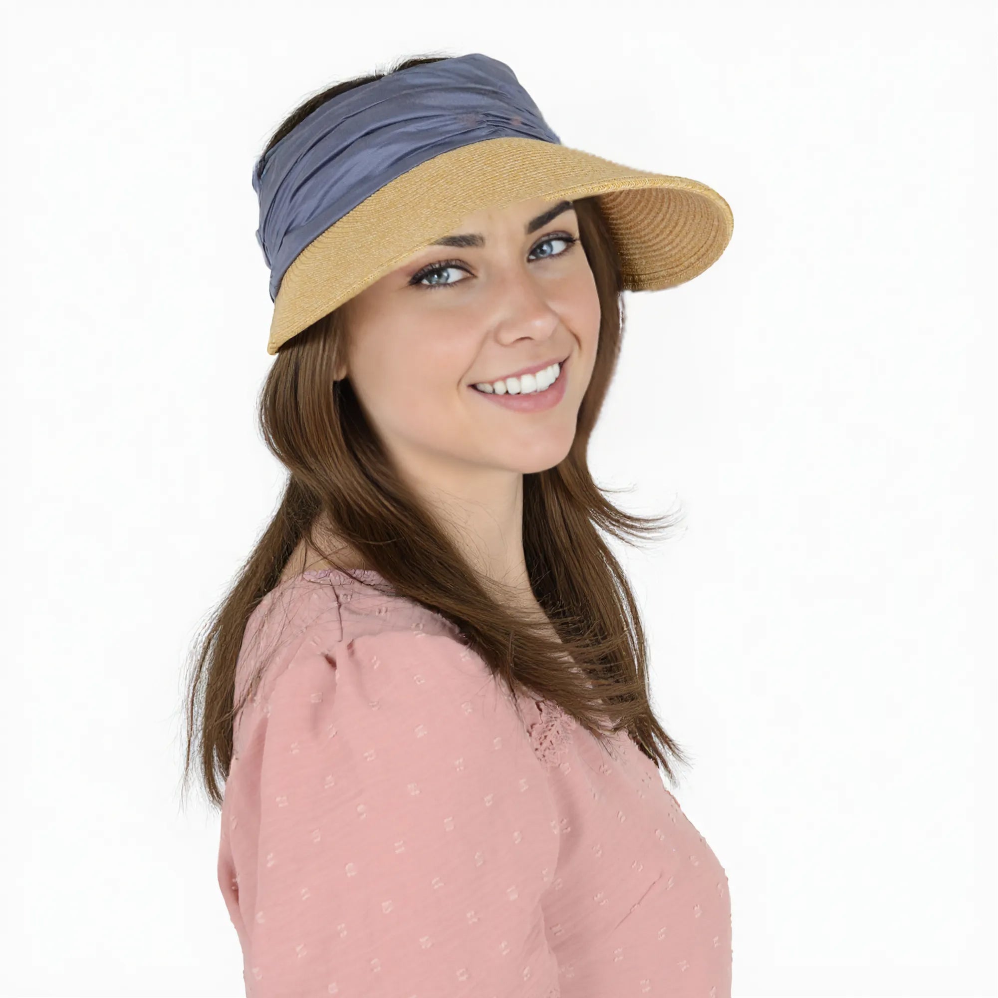 Anna-Kaci Womens Straw Sun Visor Wide Brim Adjustable Elastic Band Lightweight Summer Hat