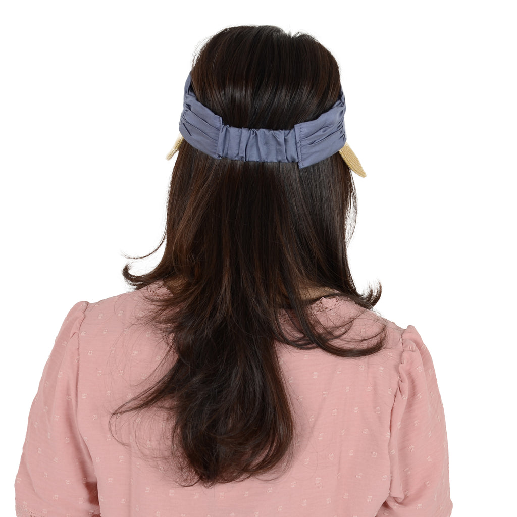 Anna-Kaci Womens Straw Sun Visor Wide Brim Adjustable Elastic Band Lightweight Summer Hat