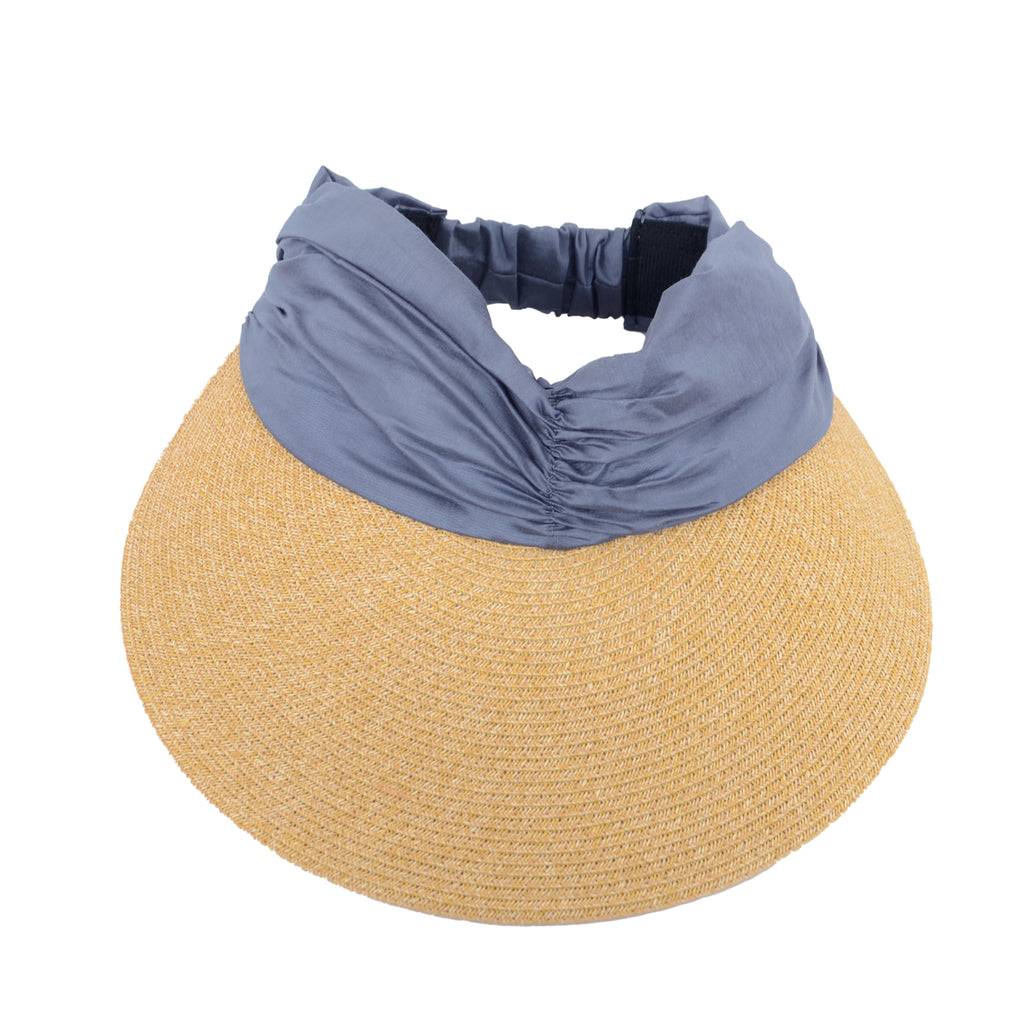 Anna-Kaci Womens Straw Sun Visor Wide Brim Adjustable Elastic Band Lightweight Summer Hat