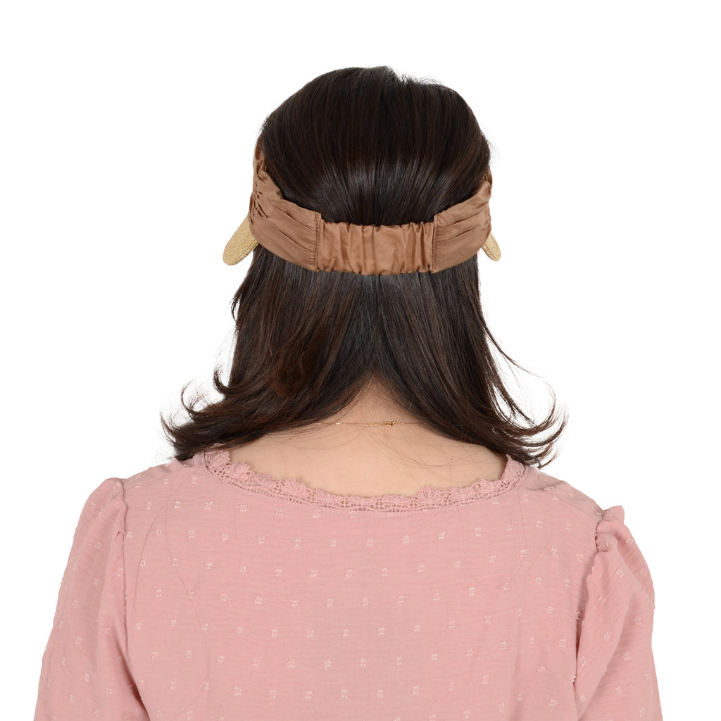 Anna-Kaci Womens Straw Sun Visor Wide Brim Adjustable Elastic Band Lightweight Summer Hat