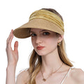 Anna-Kaci Womens Straw Sun Visor Wide Brim Adjustable Elastic Band Lightweight Summer Hat