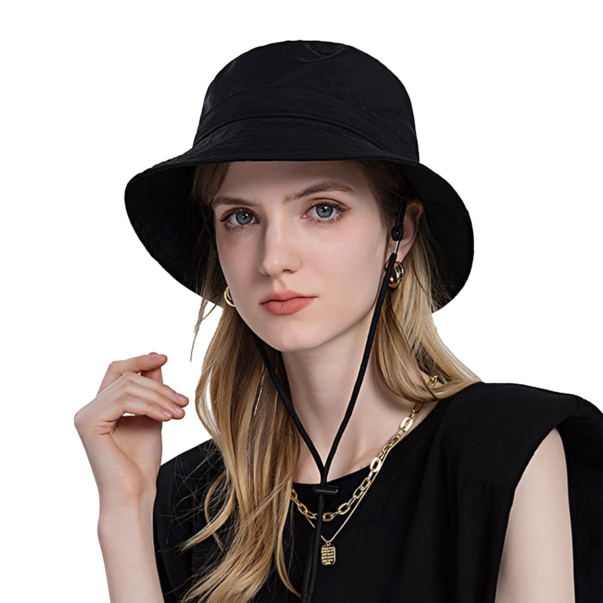 Anna-Kaci Bucket Hat Wide Brim UV Protection Lightweight Packable Outdoor Sun Hat with Adjustable Chin Strap