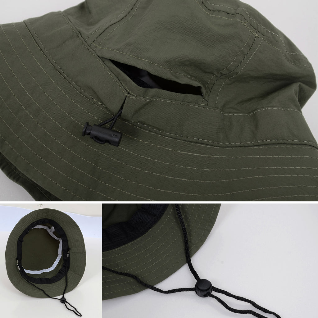 Anna-Kaci Bucket Hat Wide Brim UV Protection Lightweight Packable Outdoor Sun Hat with Adjustable Chin Strap