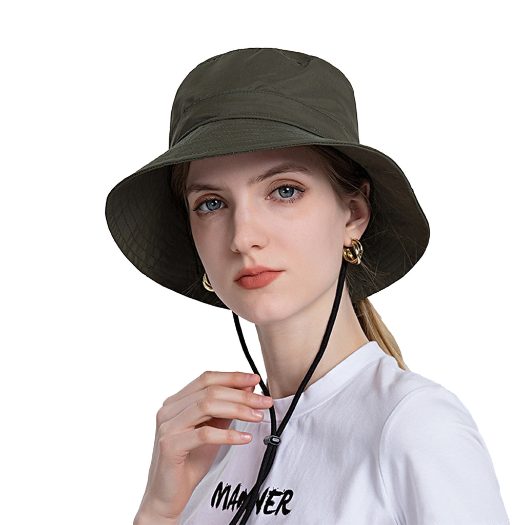 Anna-Kaci Bucket Hat Wide Brim UV Protection Lightweight Packable Outdoor Sun Hat with Adjustable Chin Strap
