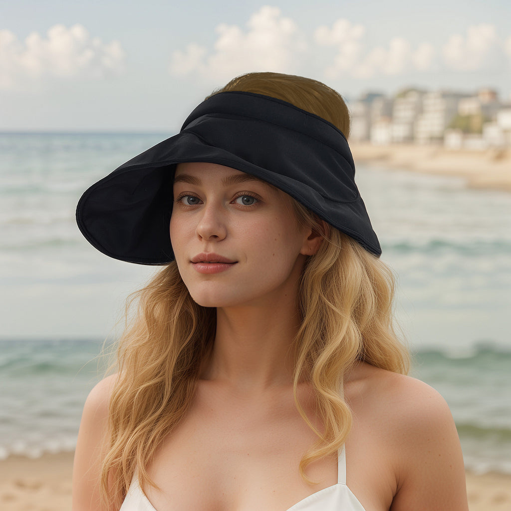 Anna-Kaci Women's Wide Brim Visor Stylish Foldable UPF50+ Sun Protection Hat