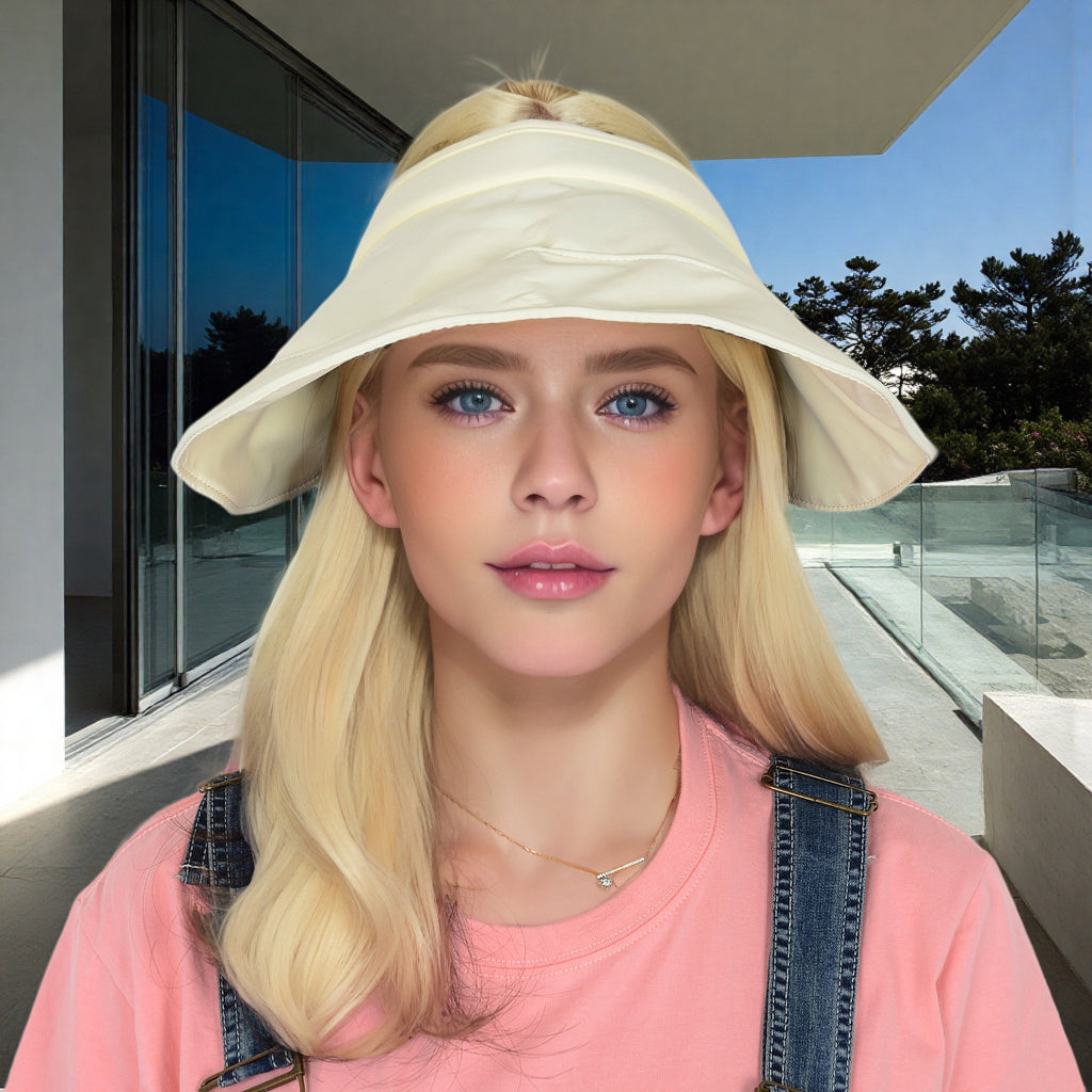 Anna-Kaci Women's Wide Brim Visor Stylish Foldable UPF50+ Sun Protection Hat