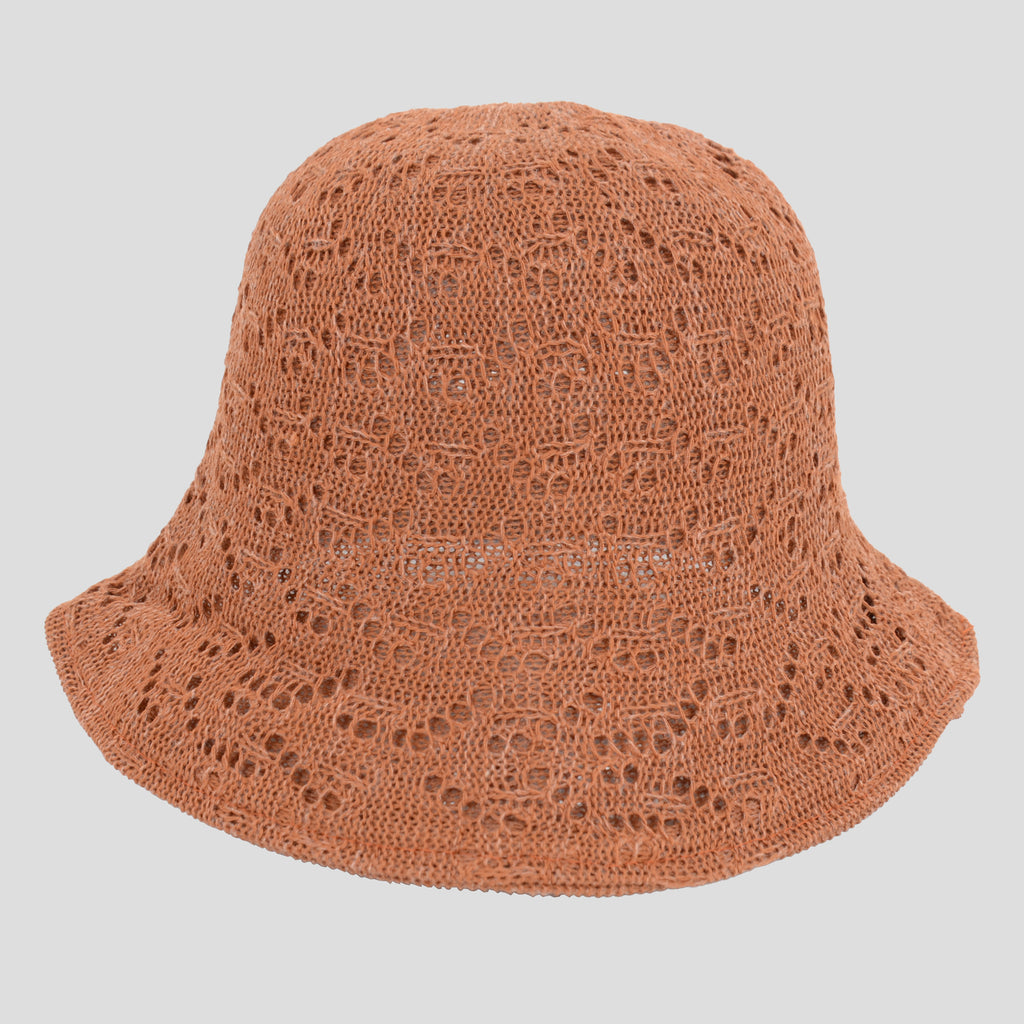 Anna-Kaci Women's Crocheted Bucket Hat Foldable Breathable Sun Protection