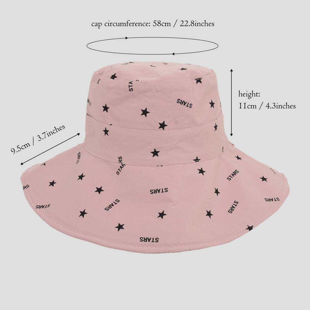 Anna-Kaci Women's Star Print Bucket Hats Reversible Anti-UV Hat