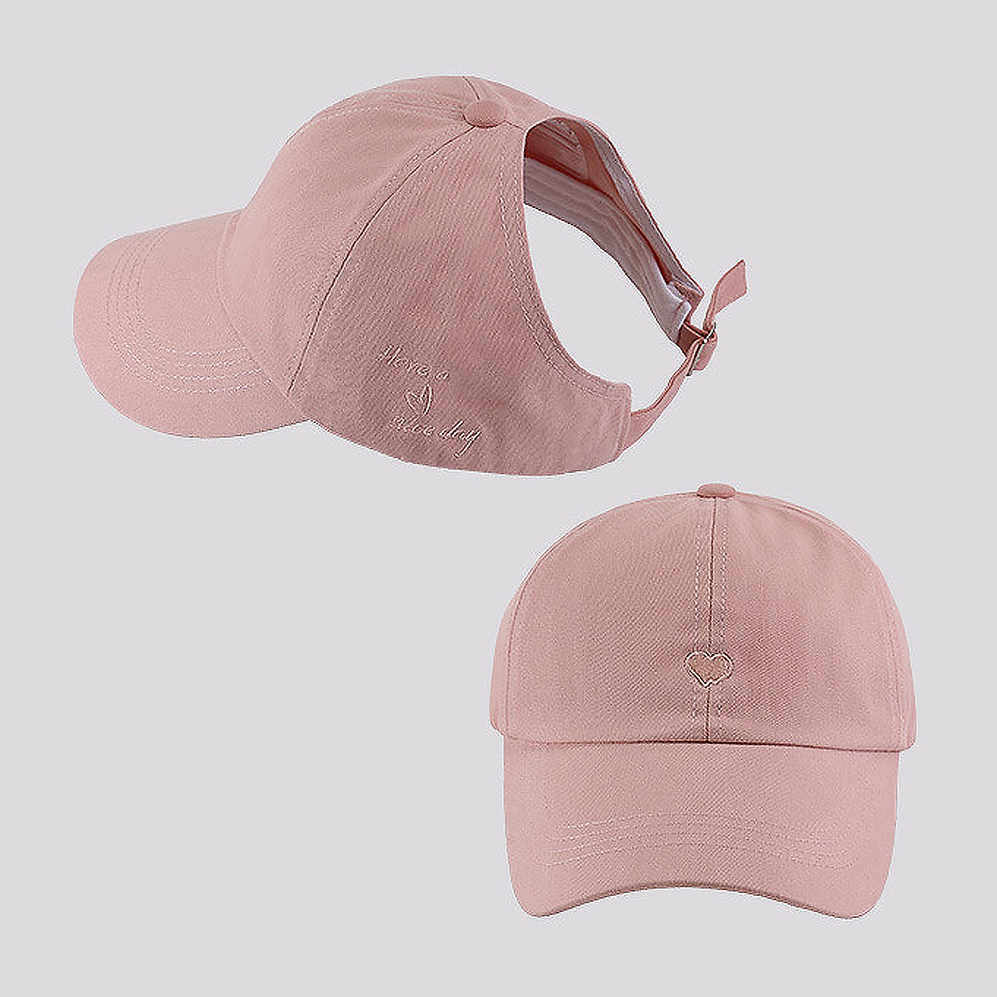 Anna-Kaci Women's Embroidered Baseball Cap Large Bun Half Hollow Top Soft Cotton Trucker Hat