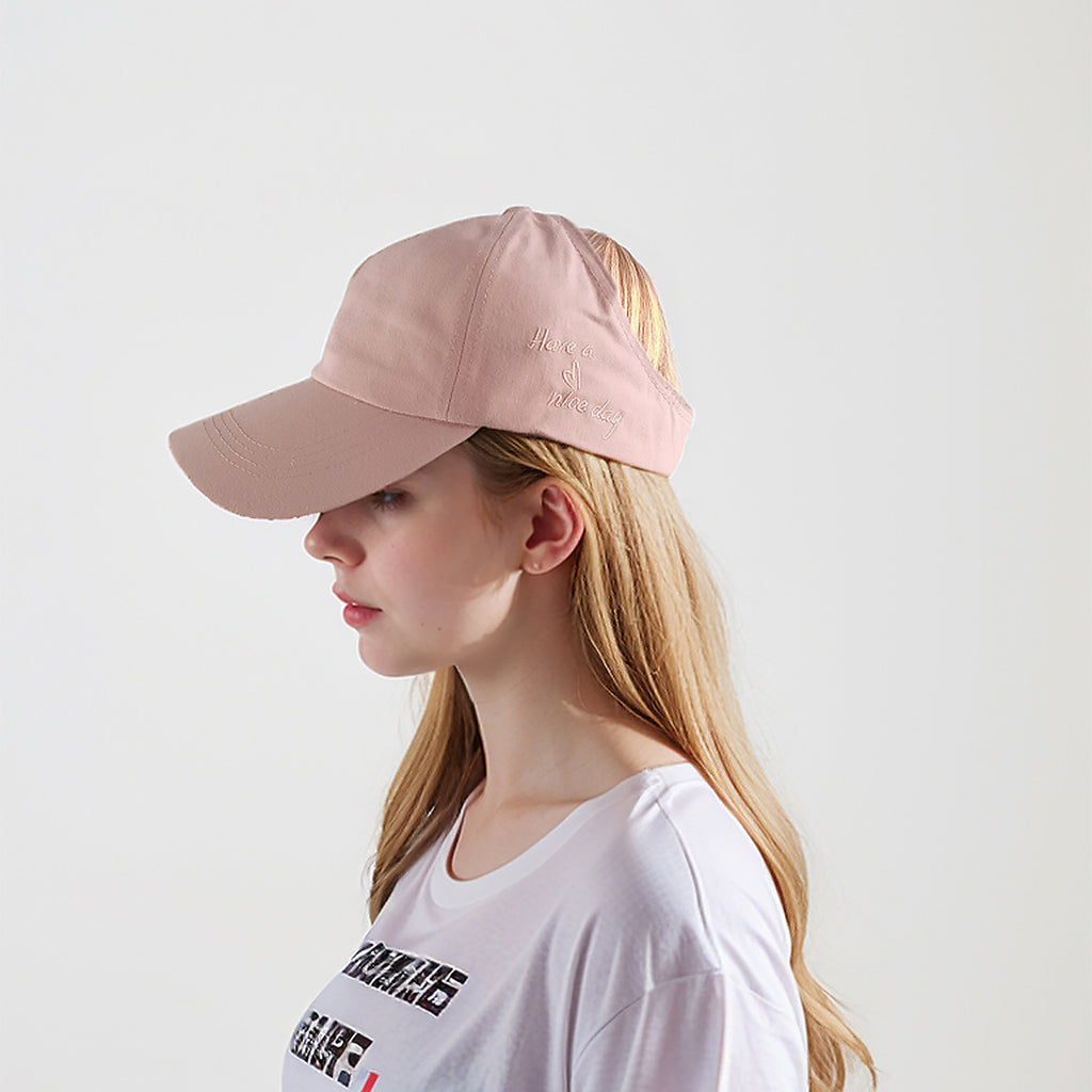 Anna-Kaci Women's Embroidered Baseball Cap Large Bun Half Hollow Top Soft Cotton Trucker Hat