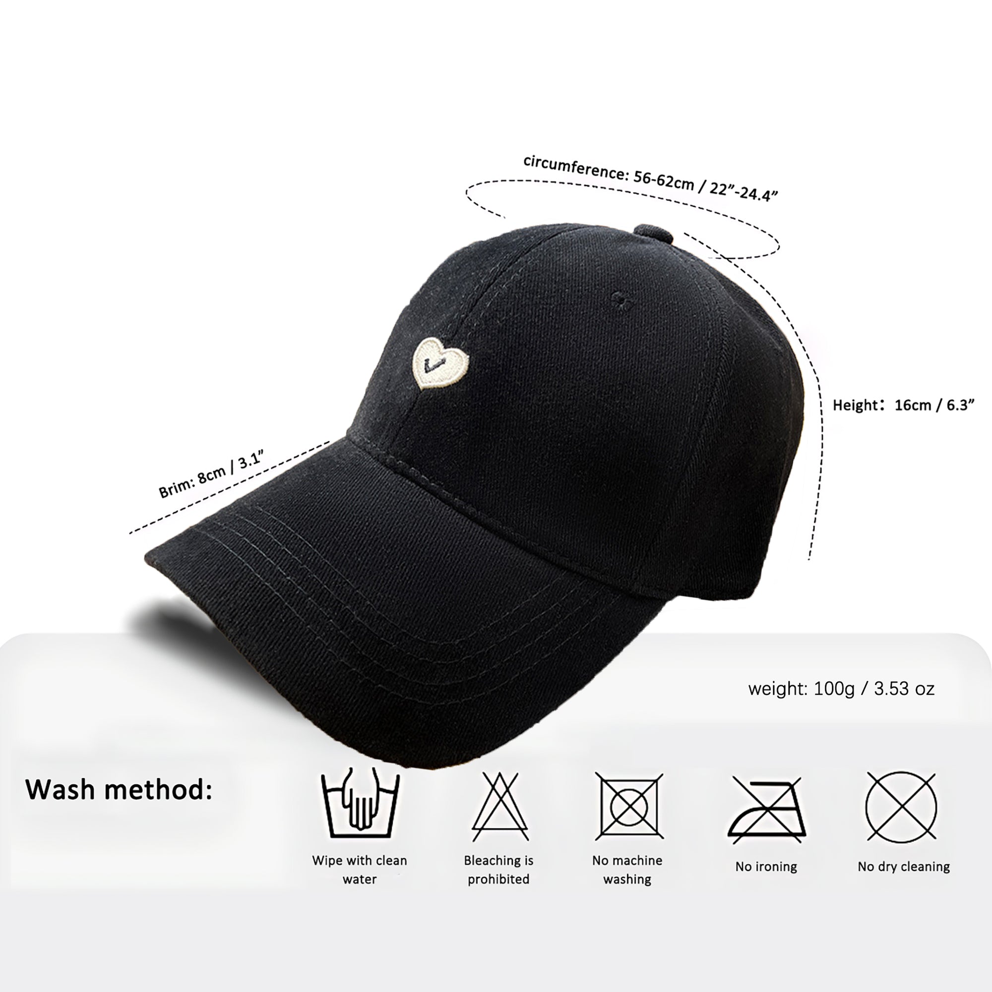 Anna-Kaci Women's Embroidered Baseball Cap Low Bun Large Head Circumference Soft Cotton Trucker Hat