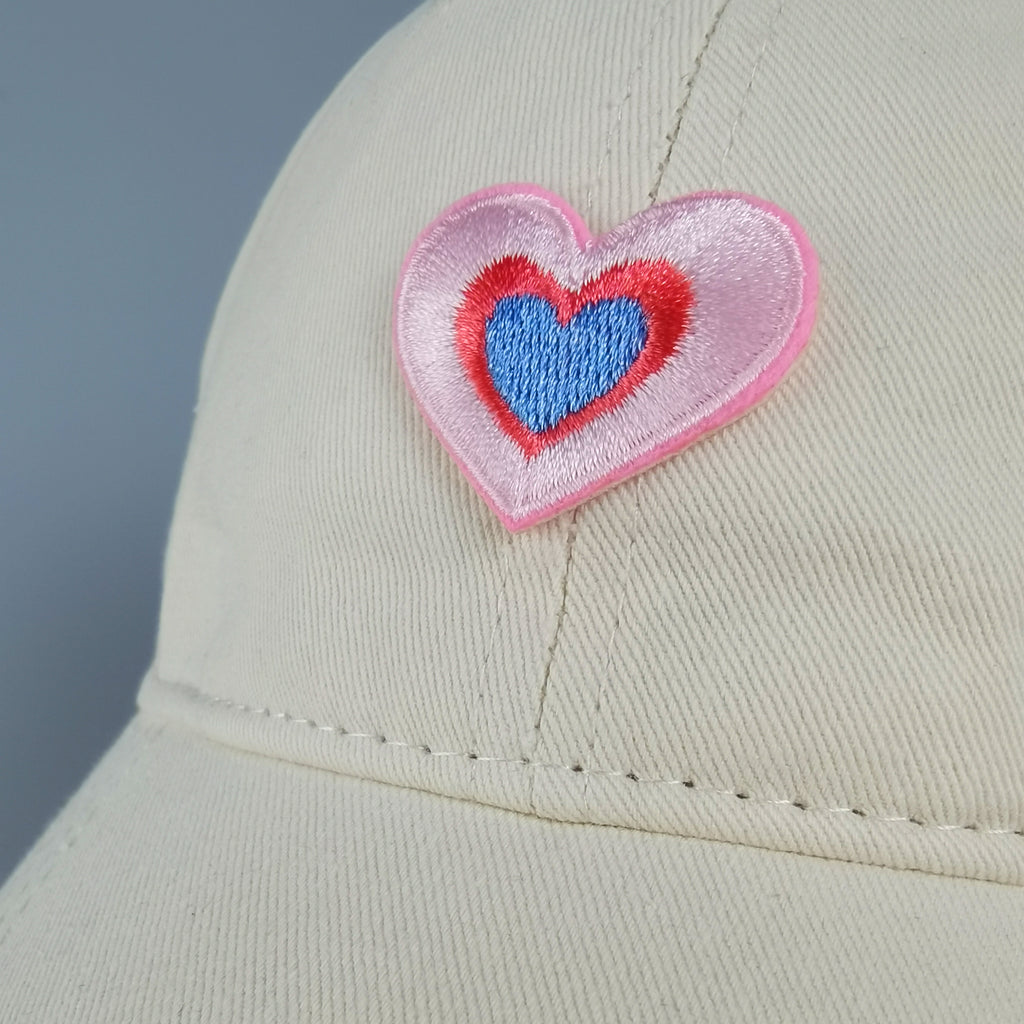 Anna-Kaci Women's Heart Embroidered Baseball Cap Low Bun Soft Cotton Trucker Hat