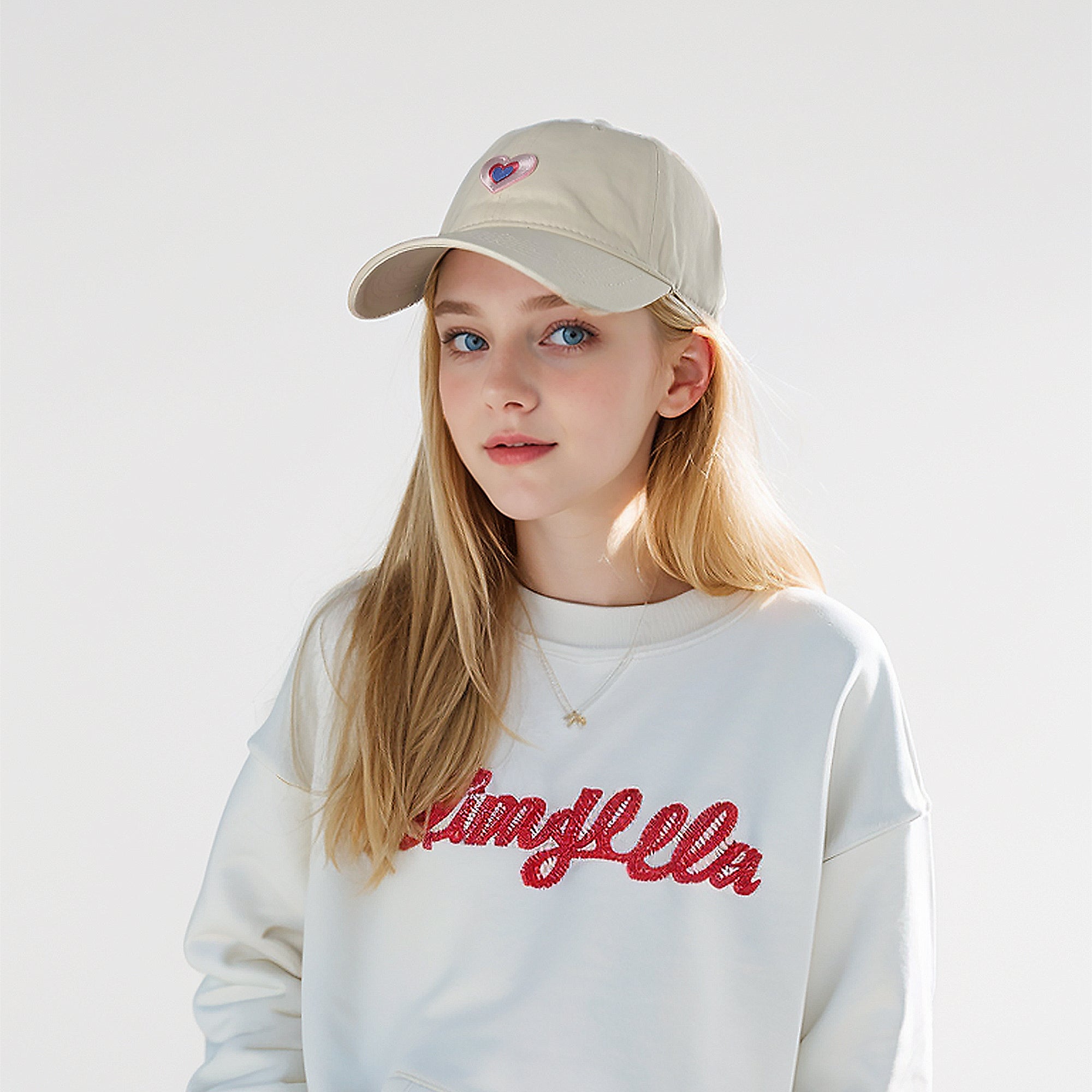 Anna-Kaci Women's Heart Embroidered Baseball Cap Low Bun Soft Cotton Trucker Hat