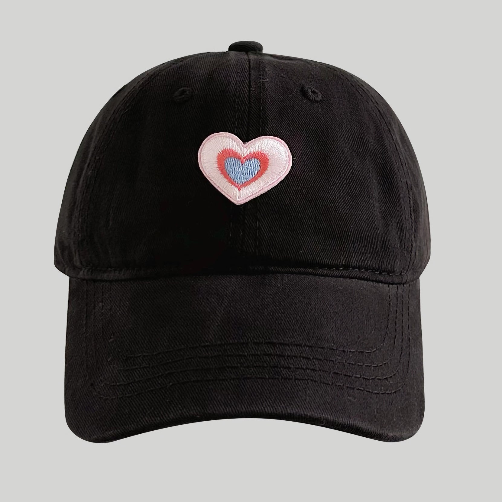 Anna-Kaci Women's Heart Embroidered Baseball Cap Low Bun Soft Cotton Trucker Hat