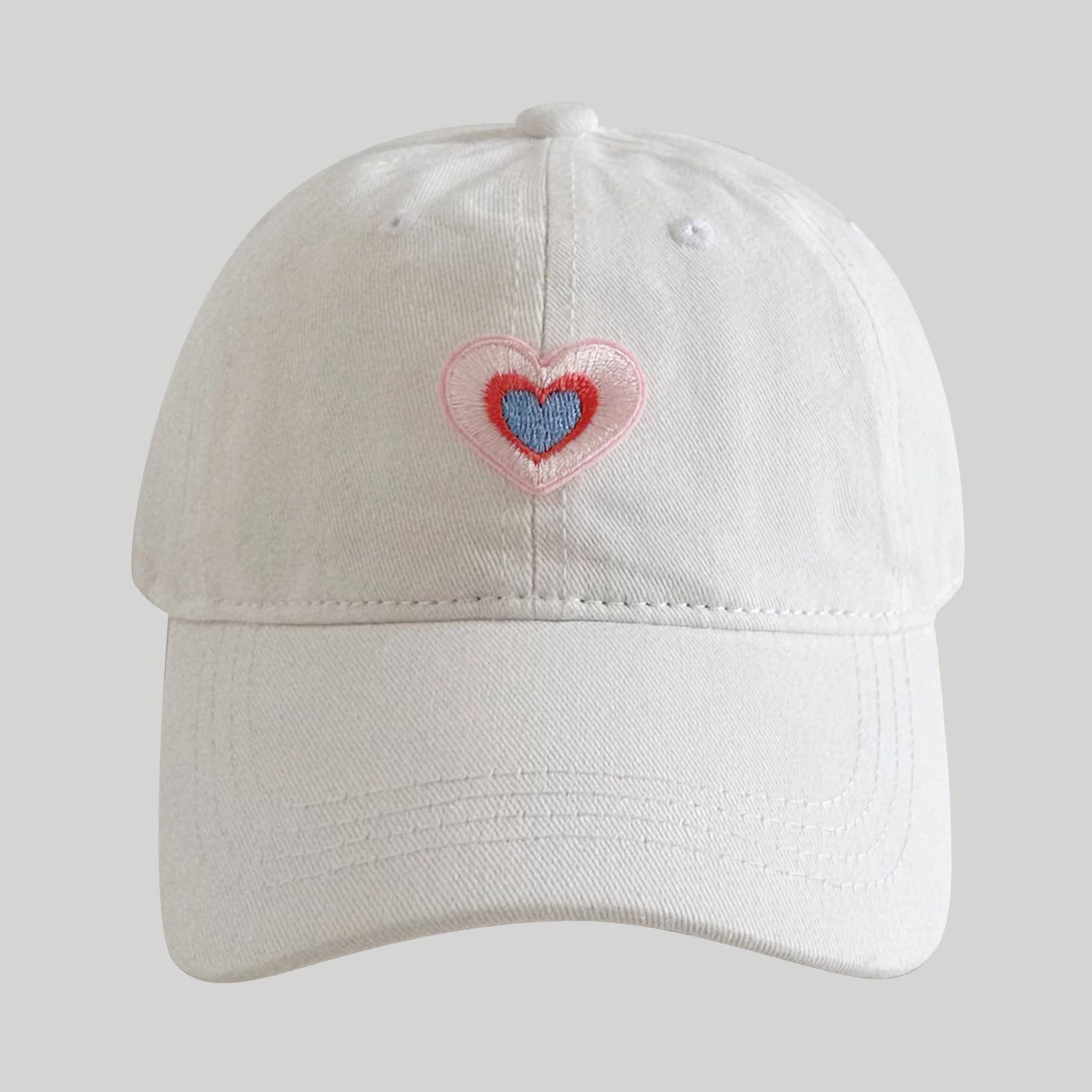 Anna-Kaci Women's Heart Embroidered Baseball Cap Low Bun Soft Cotton Trucker Hat