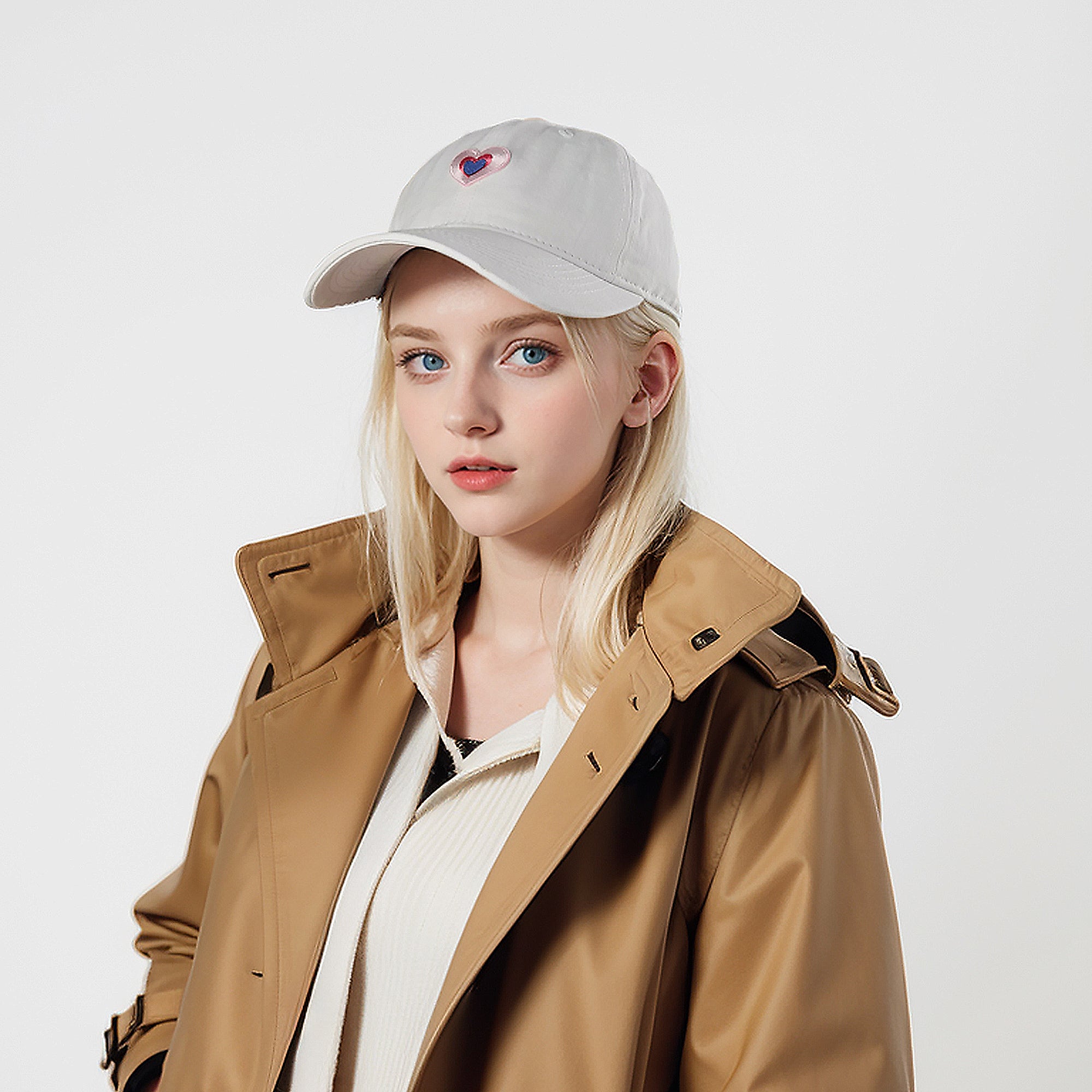 Anna-Kaci Women's Heart Embroidered Baseball Cap Low Bun Soft Cotton Trucker Hat