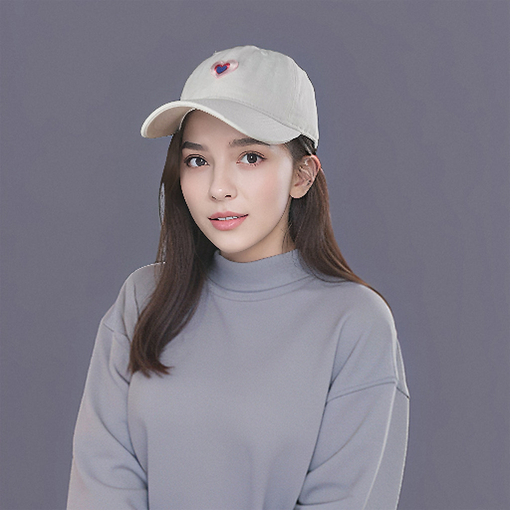 Anna-Kaci Women's Heart Embroidered Baseball Cap Low Bun Soft Cotton Trucker Hat
