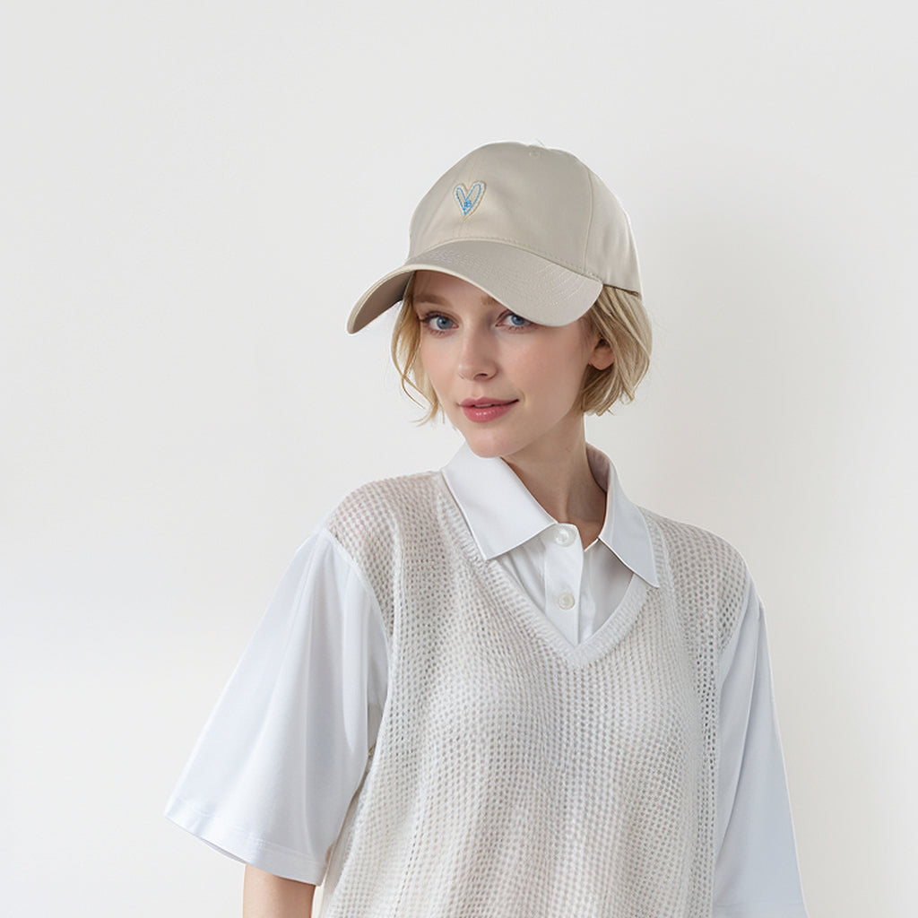 Anna-Kaci Women's Heart Embroidered Baseball Cap Low Bun Soft Cotton Trucker Hat