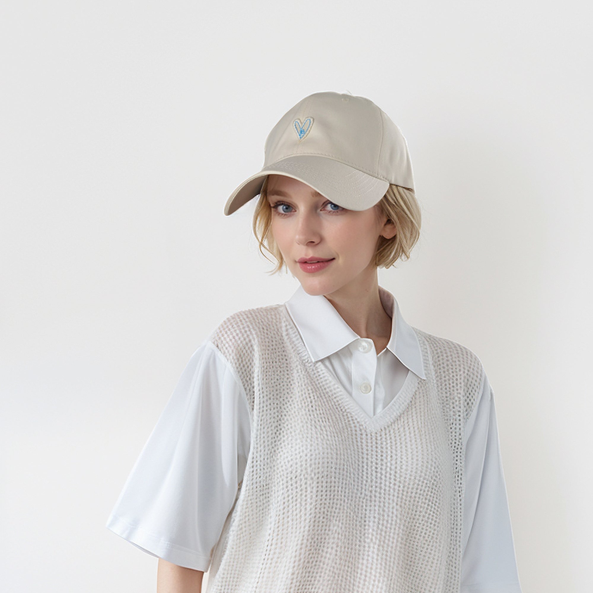 Anna-Kaci Women's Heart Embroidered Baseball Cap Low Bun Soft Cotton Trucker Hat