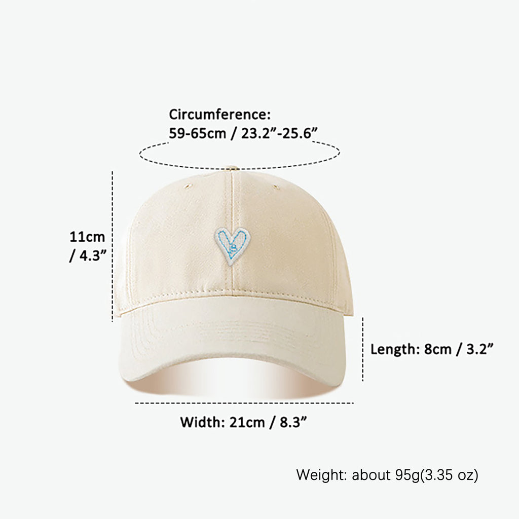Anna-Kaci Women's Heart Embroidered Baseball Cap Low Bun Soft Cotton Trucker Hat