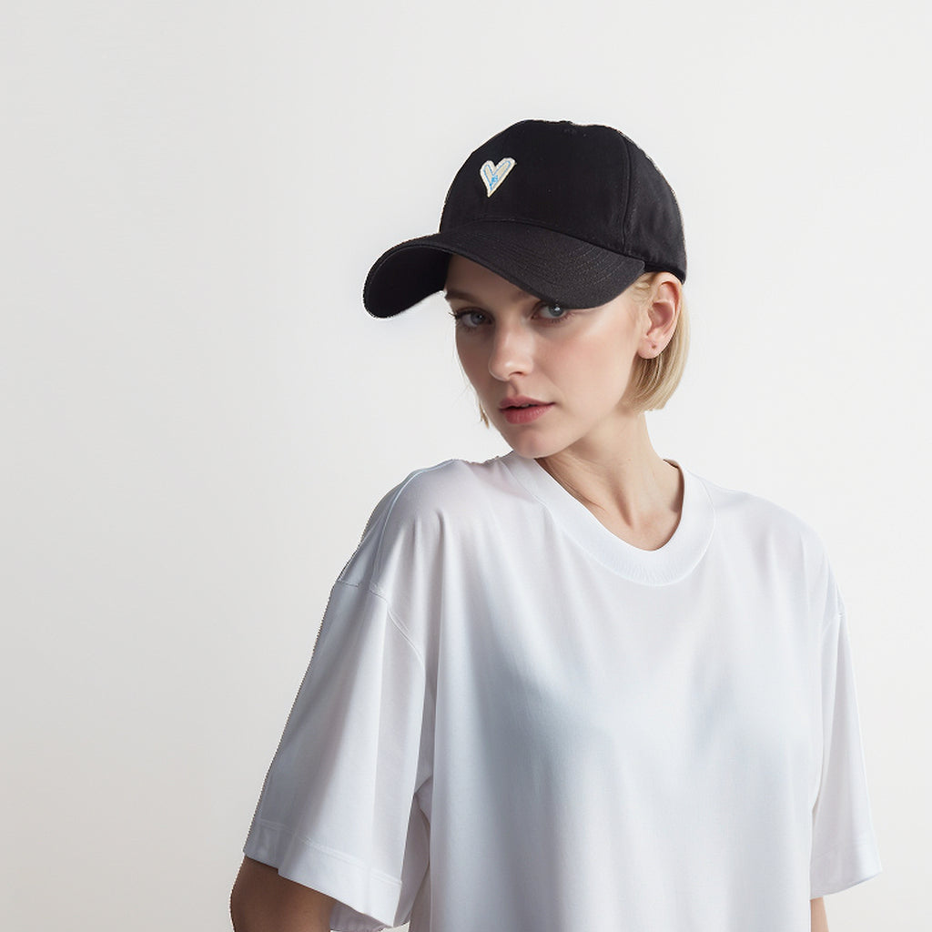 Anna-Kaci Women's Heart Embroidered Baseball Cap Low Bun Soft Cotton Trucker Hat