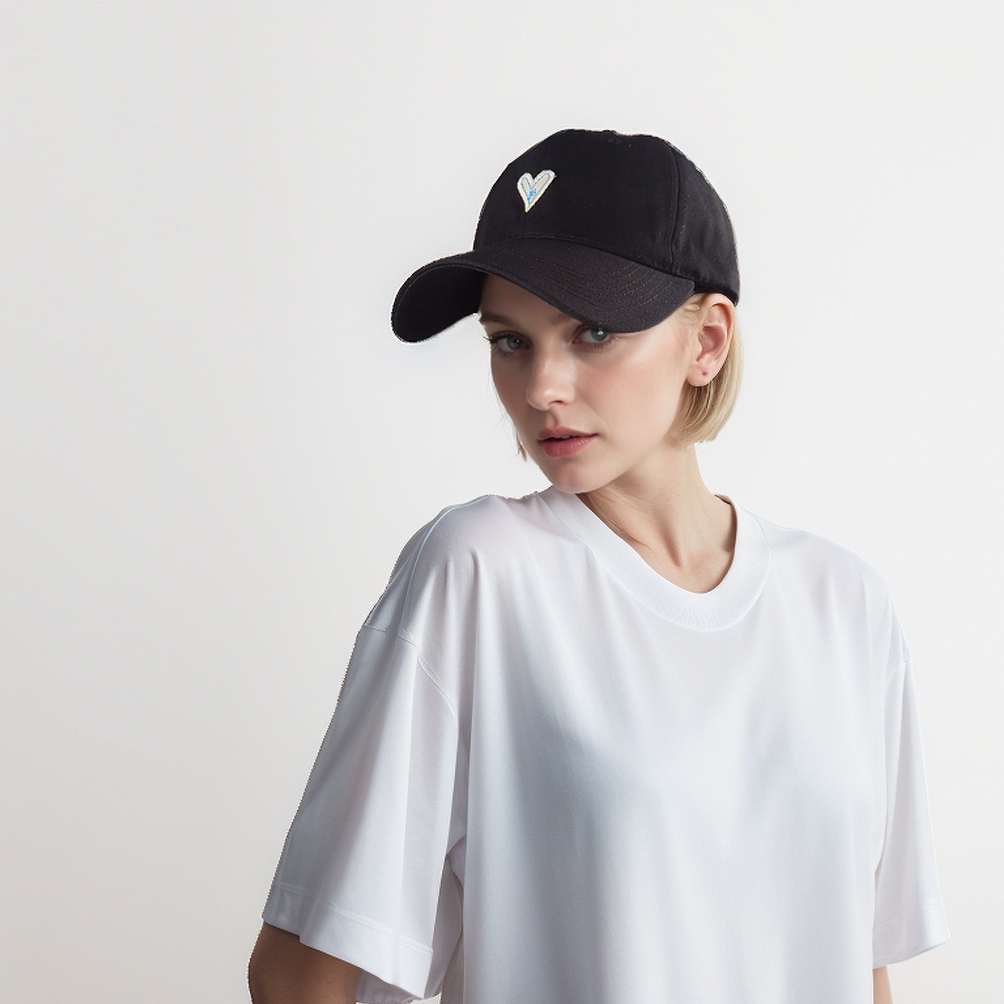 Anna-Kaci Women's Heart Embroidered Baseball Cap Low Bun Soft Cotton Trucker Hat