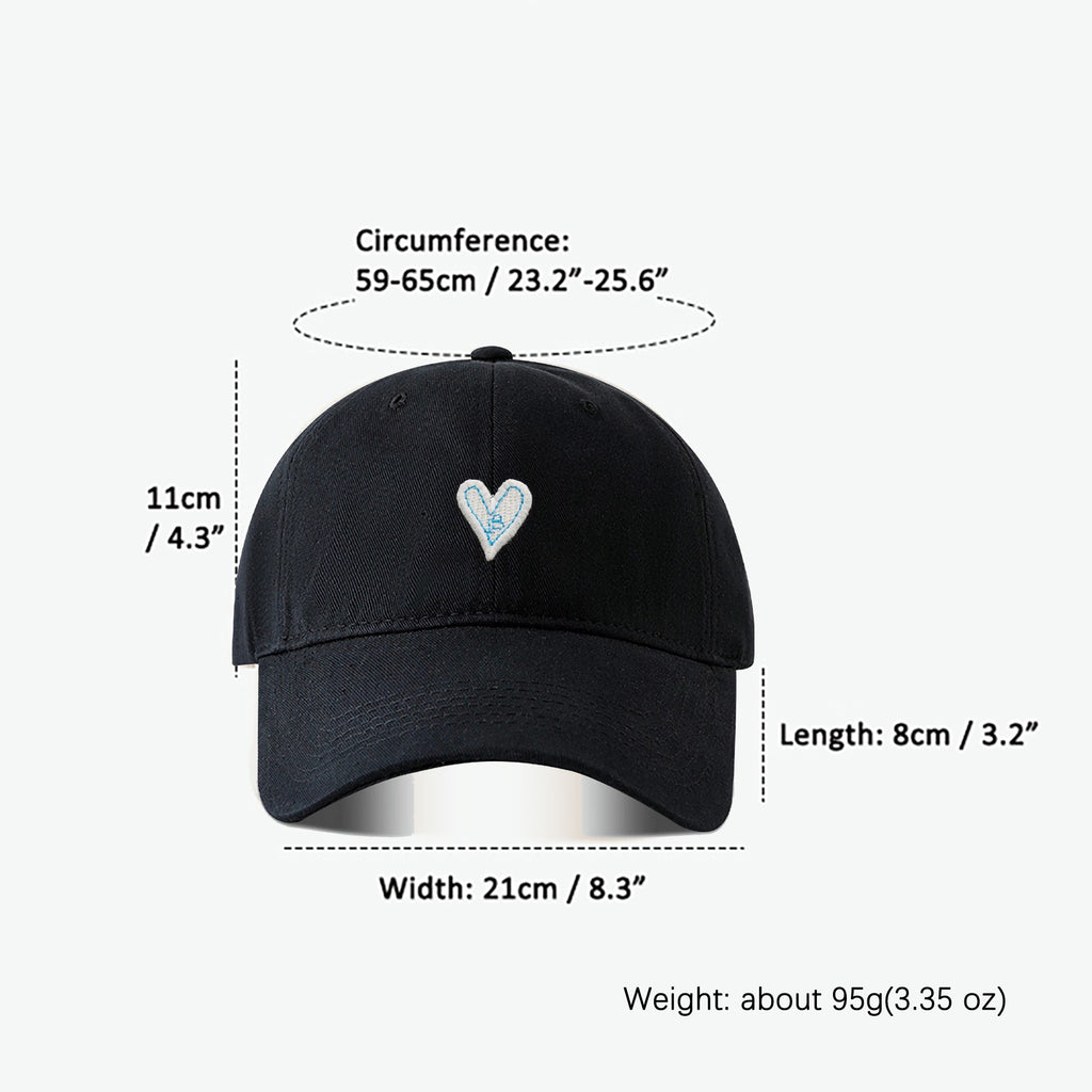 Anna-Kaci Women's Heart Embroidered Baseball Cap Low Bun Soft Cotton Trucker Hat