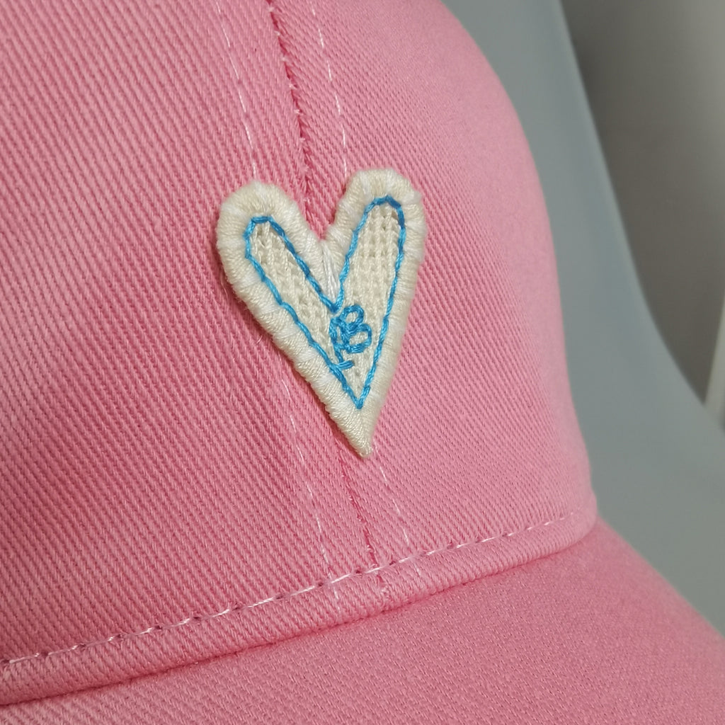 Anna-Kaci Women's Heart Embroidered Baseball Cap Low Bun Soft Cotton Trucker Hat