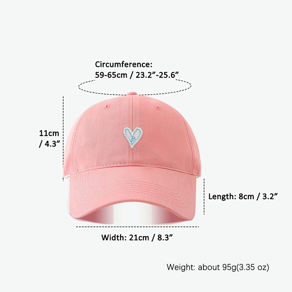 Anna-Kaci Women's Heart Embroidered Baseball Cap Low Bun Soft Cotton Trucker Hat