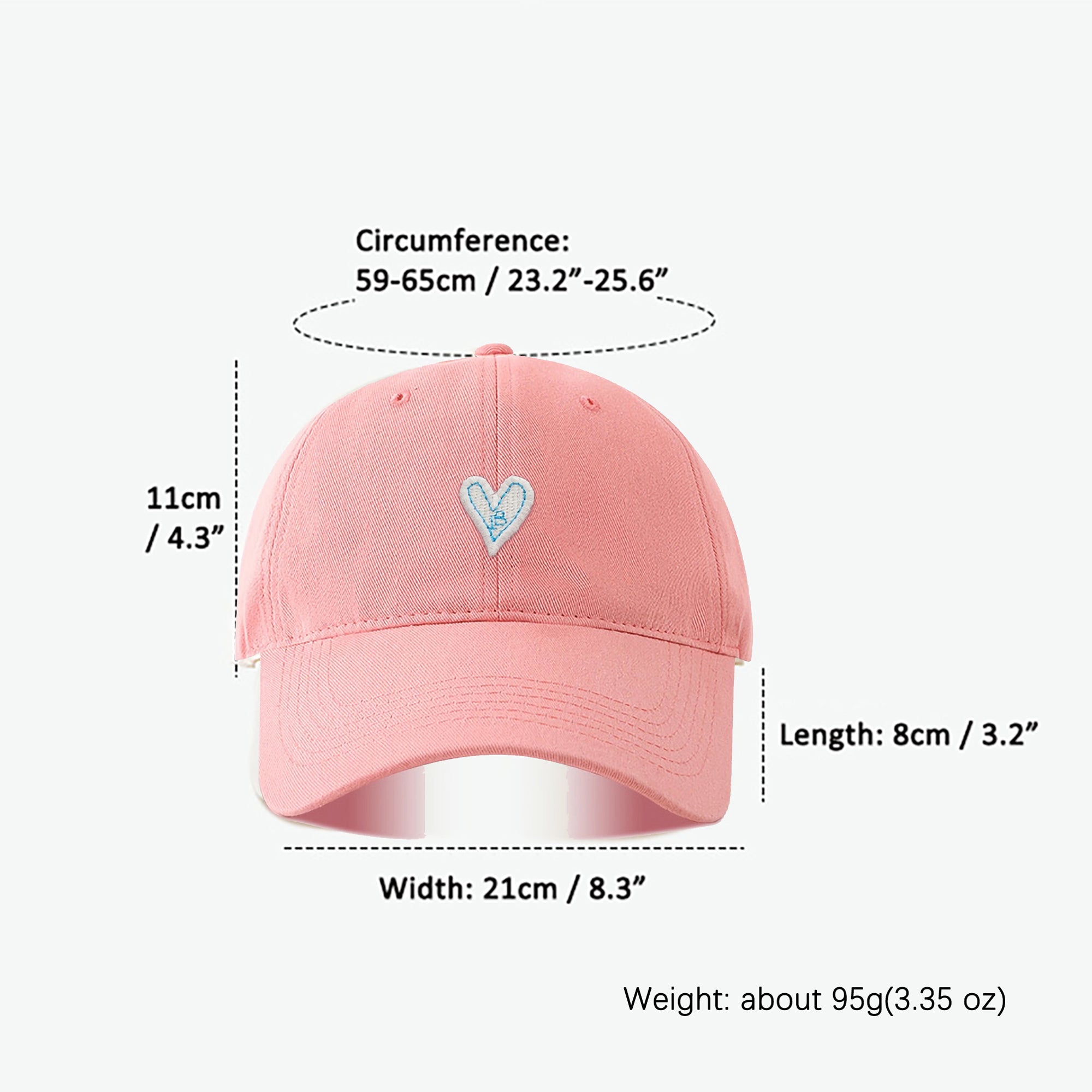 Anna-Kaci Women's Heart Embroidered Baseball Cap Low Bun Soft Cotton Trucker Hat