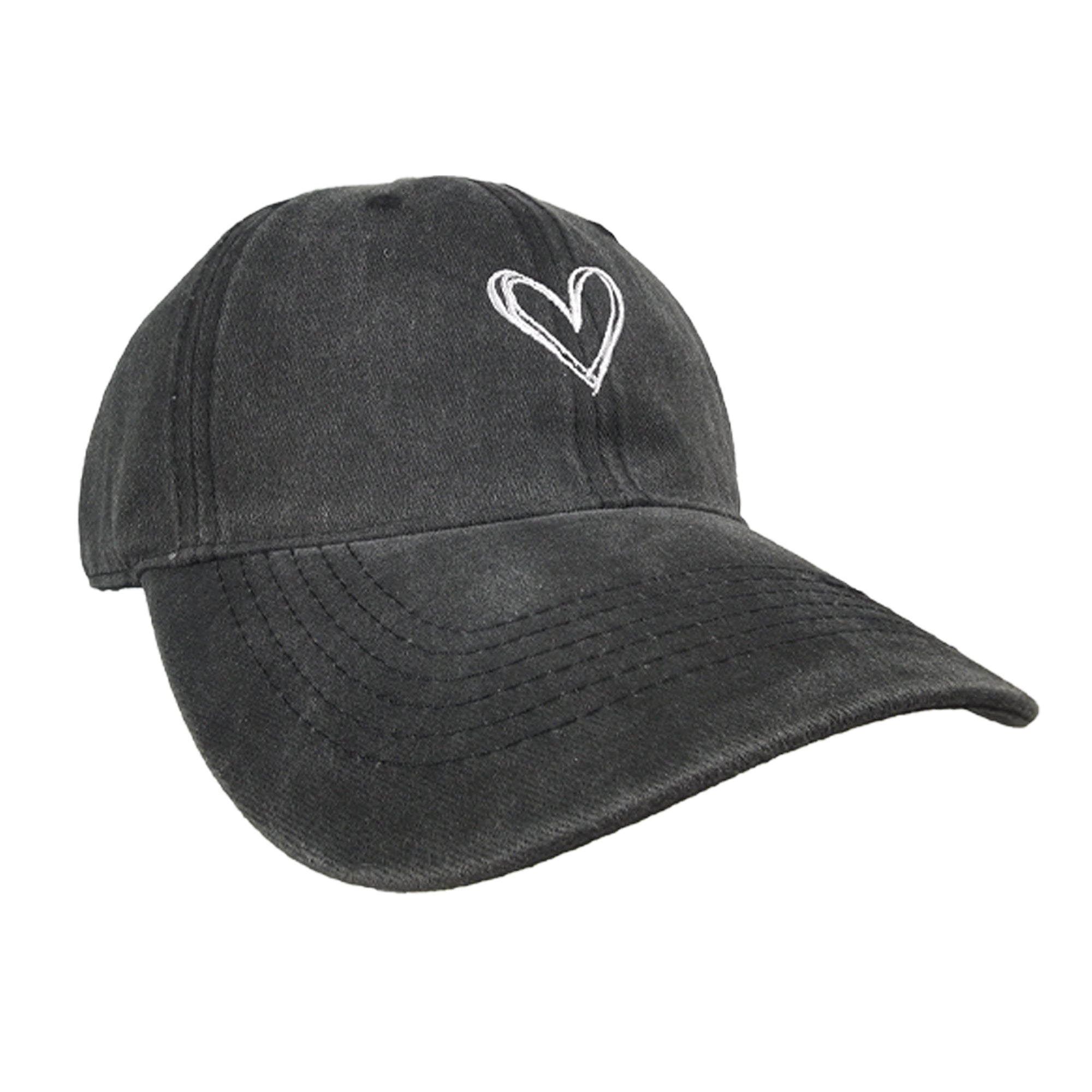 Anna-Kaci Women's Heart Embroidered Baseball Cap Low Bun Soft Cotton Trucker Hat
