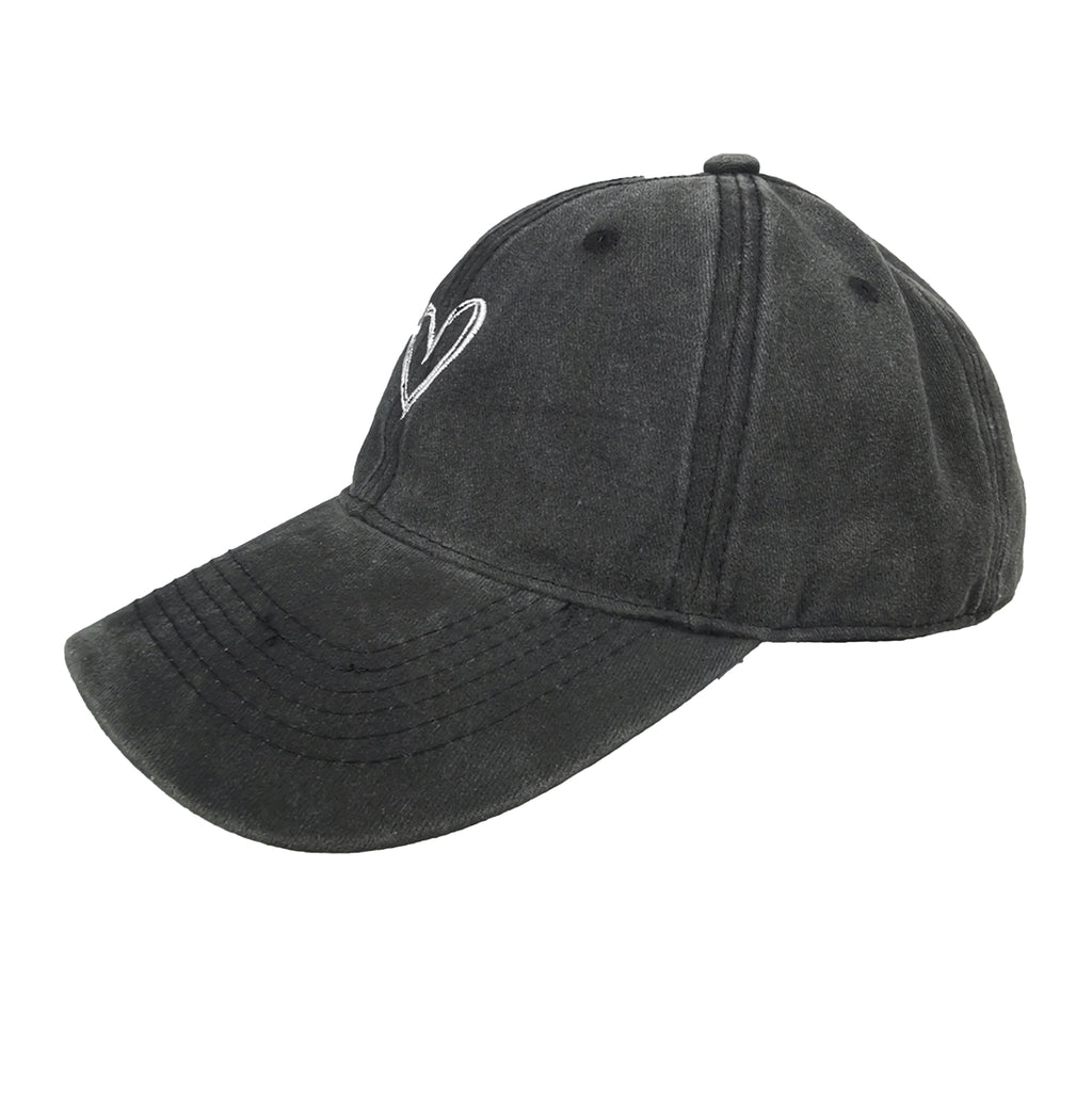Anna-Kaci Women's Heart Embroidered Baseball Cap Low Bun Soft Cotton Trucker Hat