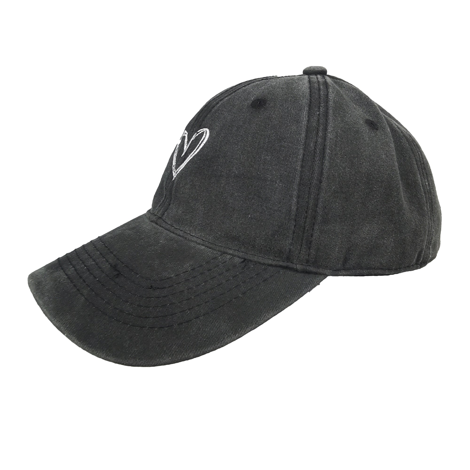 Anna-Kaci Women's Heart Embroidered Baseball Cap Low Bun Soft Cotton Trucker Hat